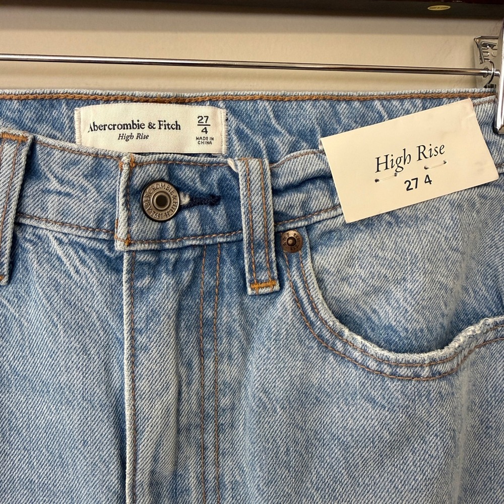 Abercrombie & Fitch Western Rodeo Country Denim Midi Skirt Size 27 Light Wash - Picture 3 of 13